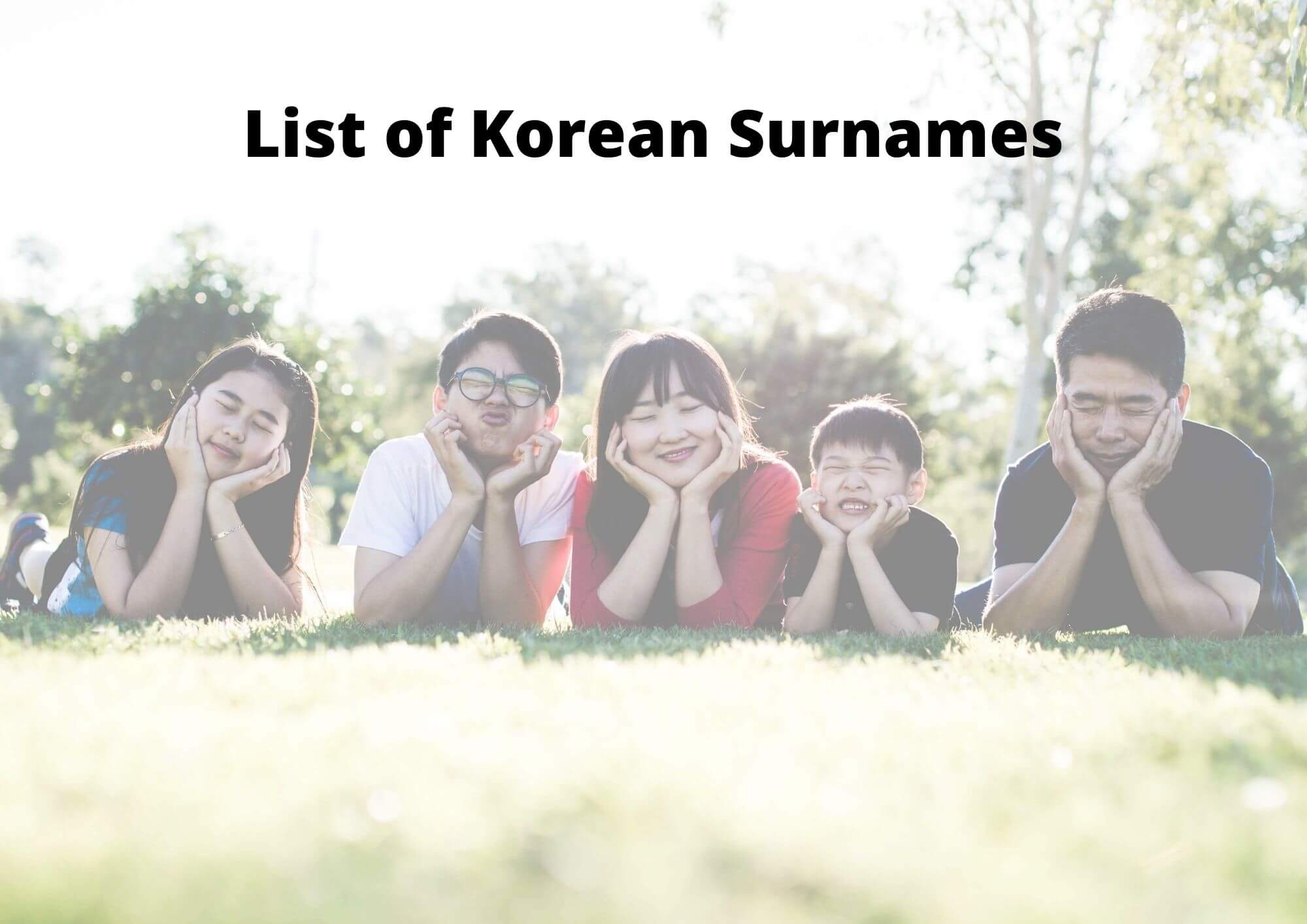 List of Korean Surnames