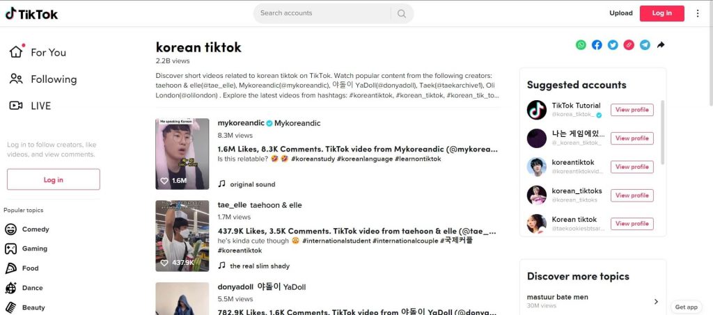 what social media do korean celebrities use