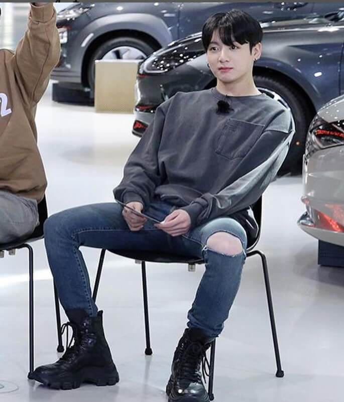 Jungkook chunky black boots