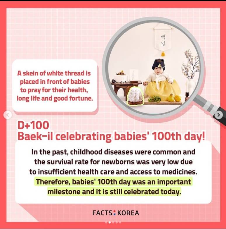 why do koreans celebrate 100 days for babies